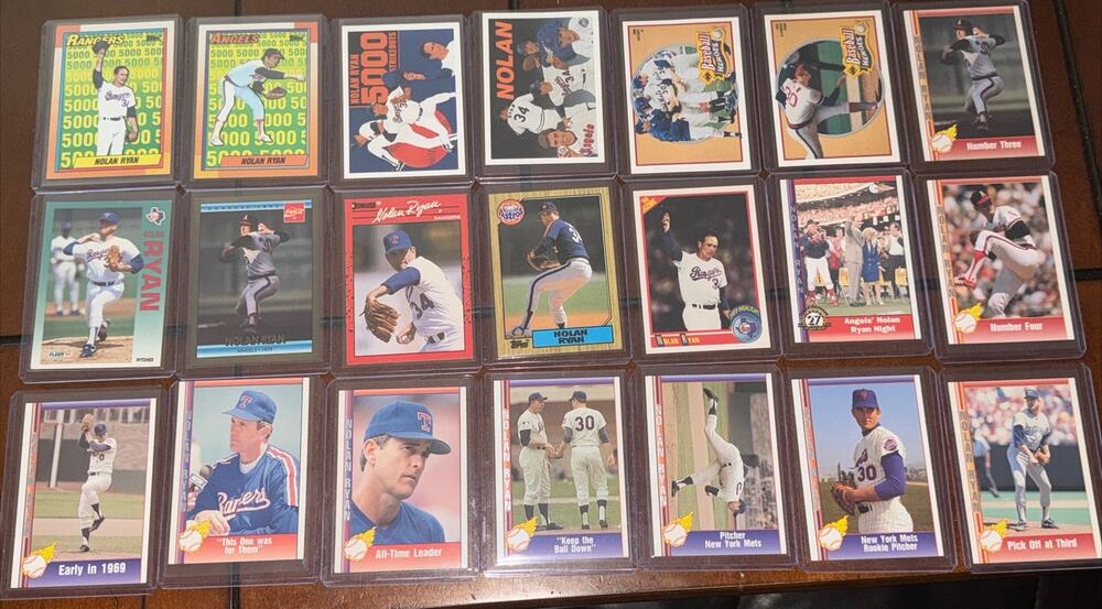 Lot 21 Nolan Ryan Houston Astros California Angels Top Loader Baseball MLB Cards